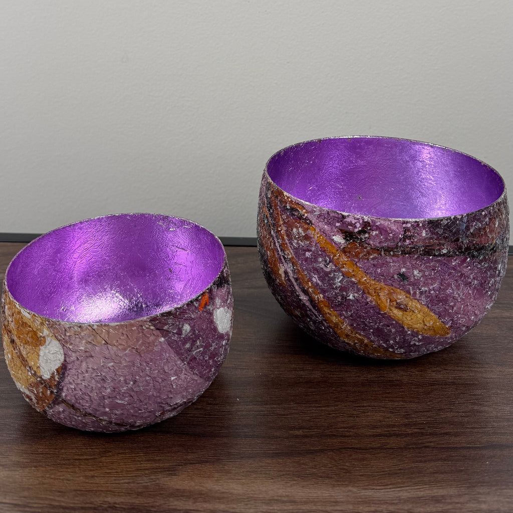 Set Votive mosaic lilac  kommetjes