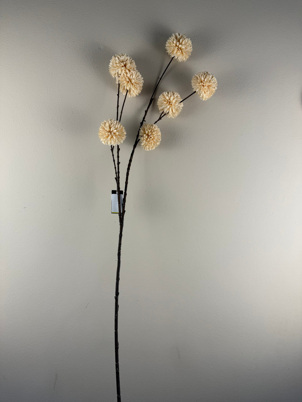 Kunstbloemen Tak Pompom Large Cream – Zijdebloemen Tak 98 cm – Luxe Bloemendecoratie
