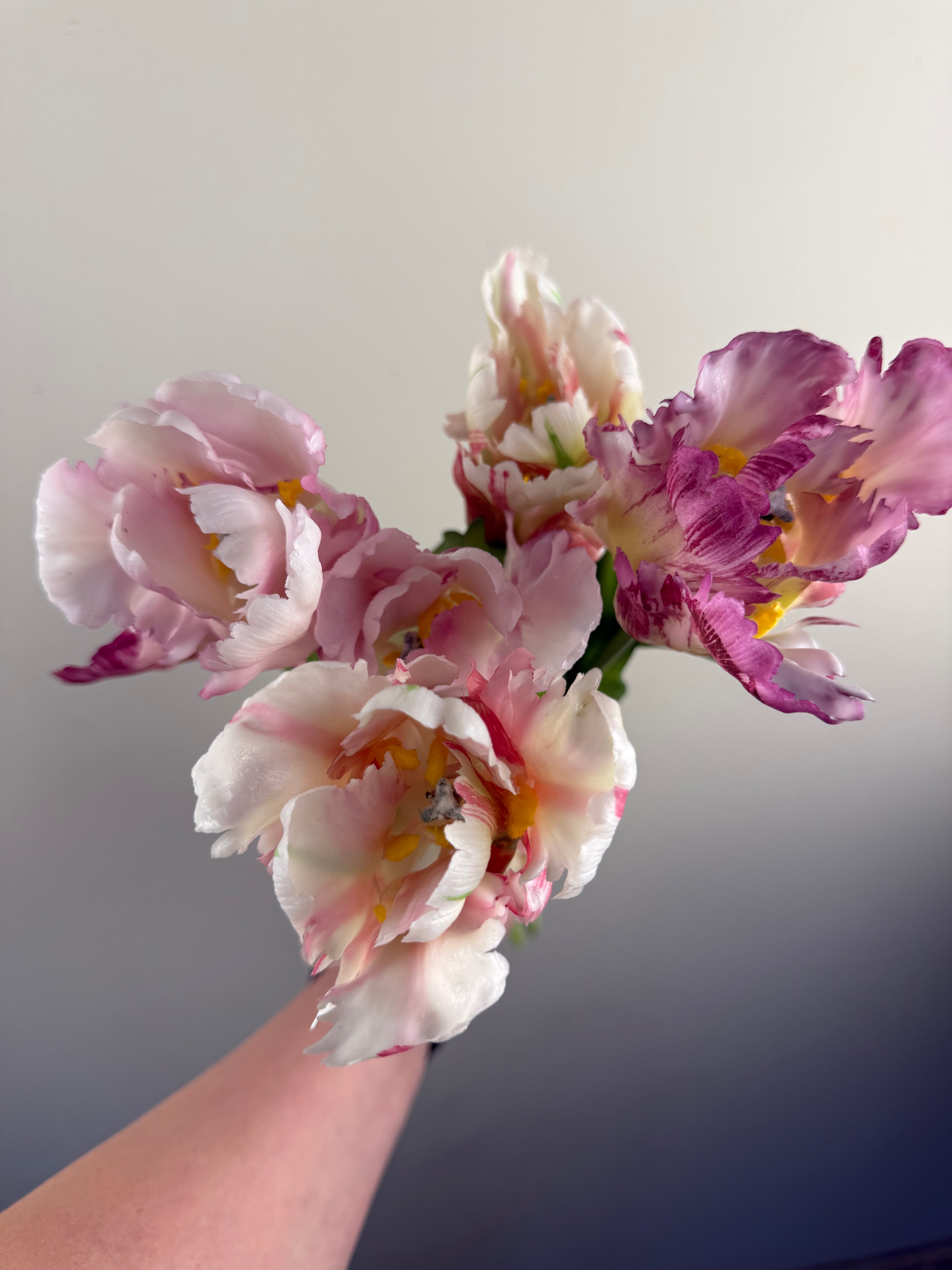Kunsttulpen Bos Parrot Lavender – Real touch kunst Tulpen Bundle 51 cm – 6 Takkken – Zeer Realistisch