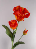 Kunsttulp Parrot Sally Orange – Real touch kunst Tulpen Tak 71 cm – 3 Bloemen per Tak