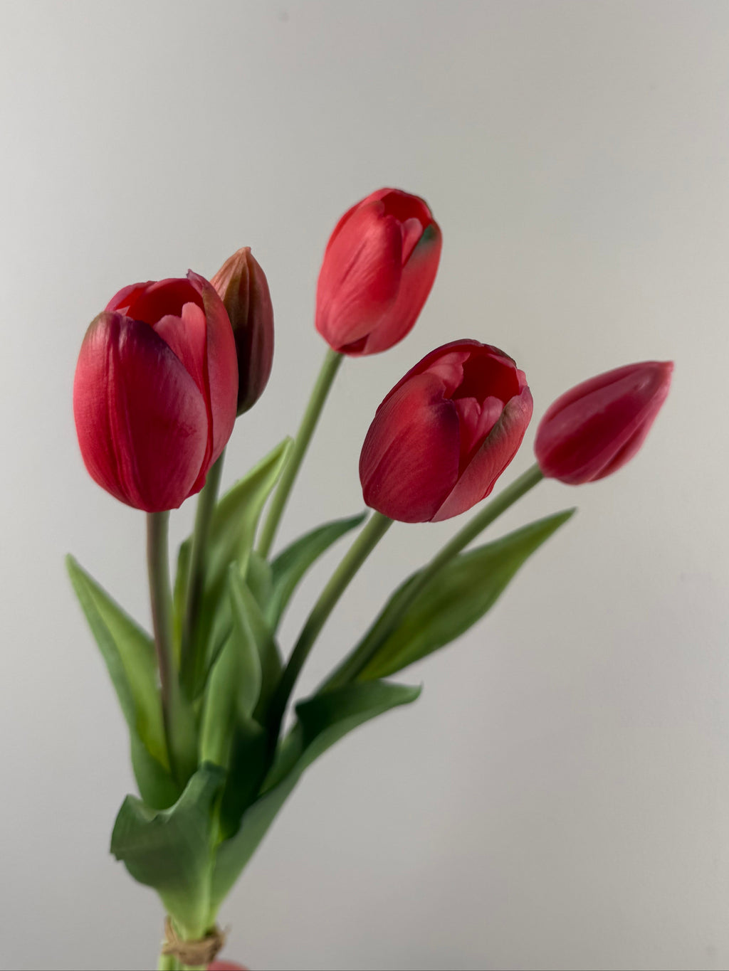 Kunsttulpen Bos Dark Pink  – Real Look kunsttulpen Tulpen 40 cm – 5 stelen met bloem