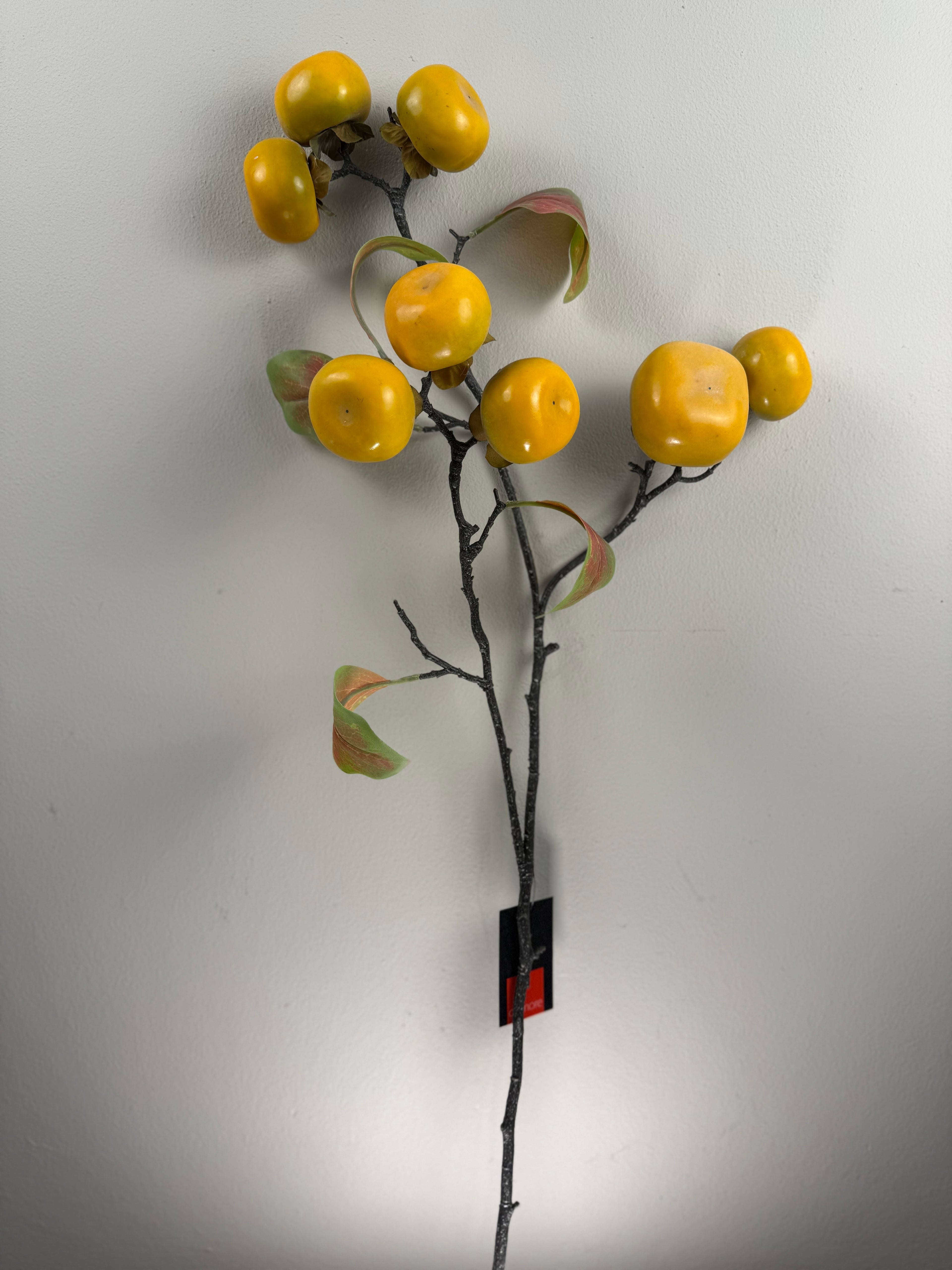 Kunsttak Kakipruim 92 cm – Branch Persimmon Yellow