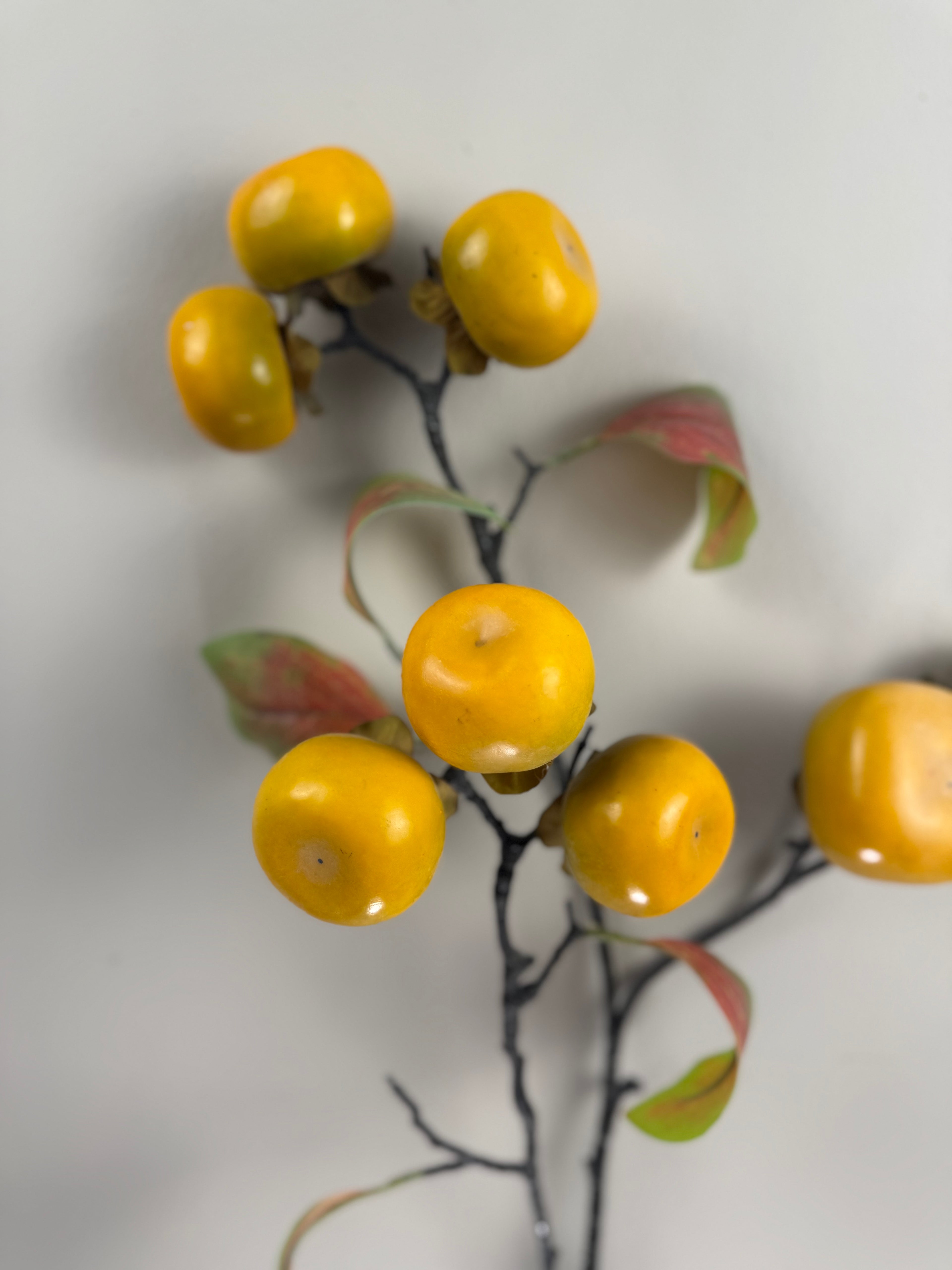Kunsttak Kakipruim 92 cm – Branch Persimmon Yellow