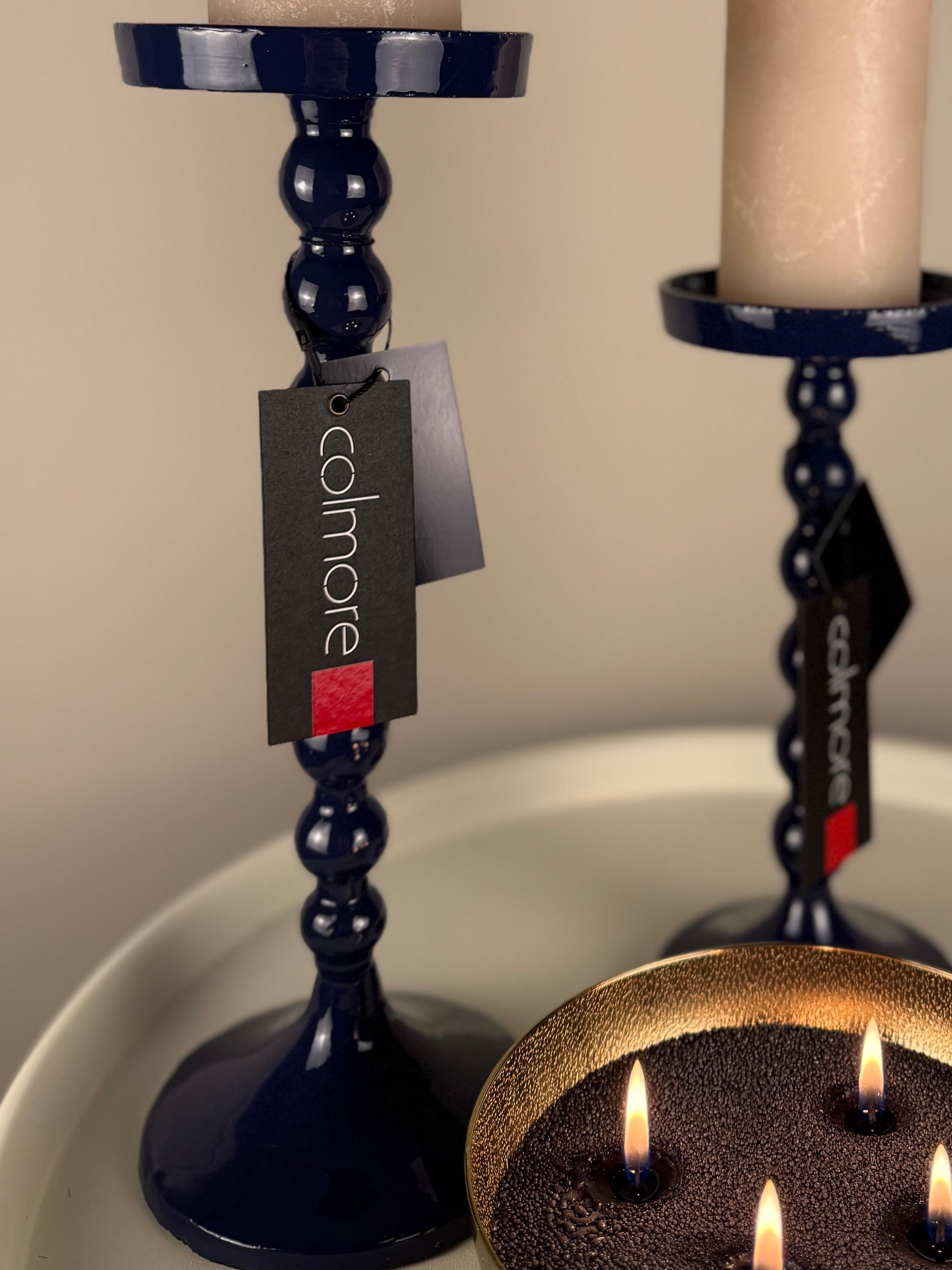 Kandelaar voor stompkaars – Indigo – Colmore by Diga – 27 cm