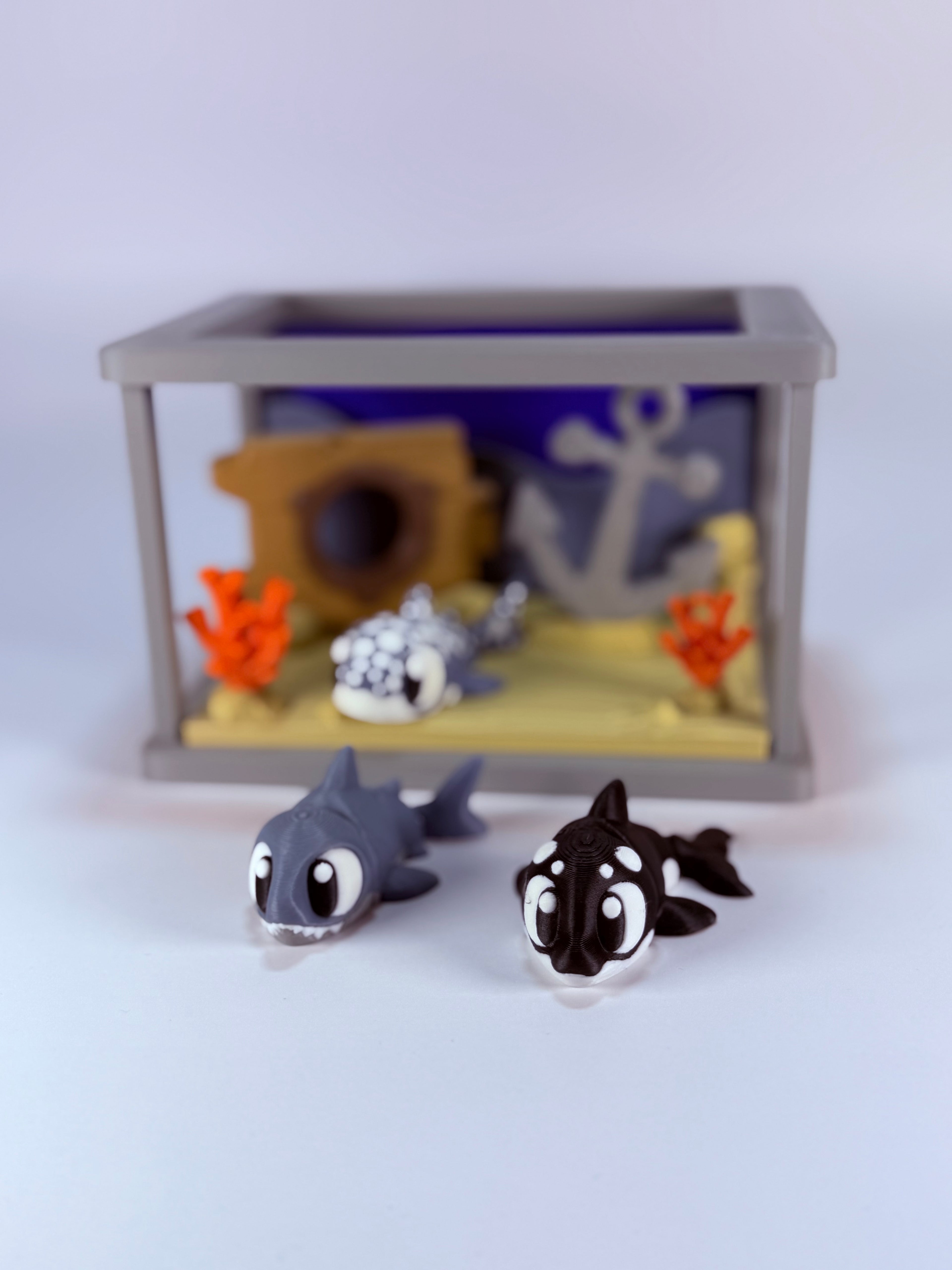 Oceaan Diorama/speelhuis met 2 oceaanvrienden