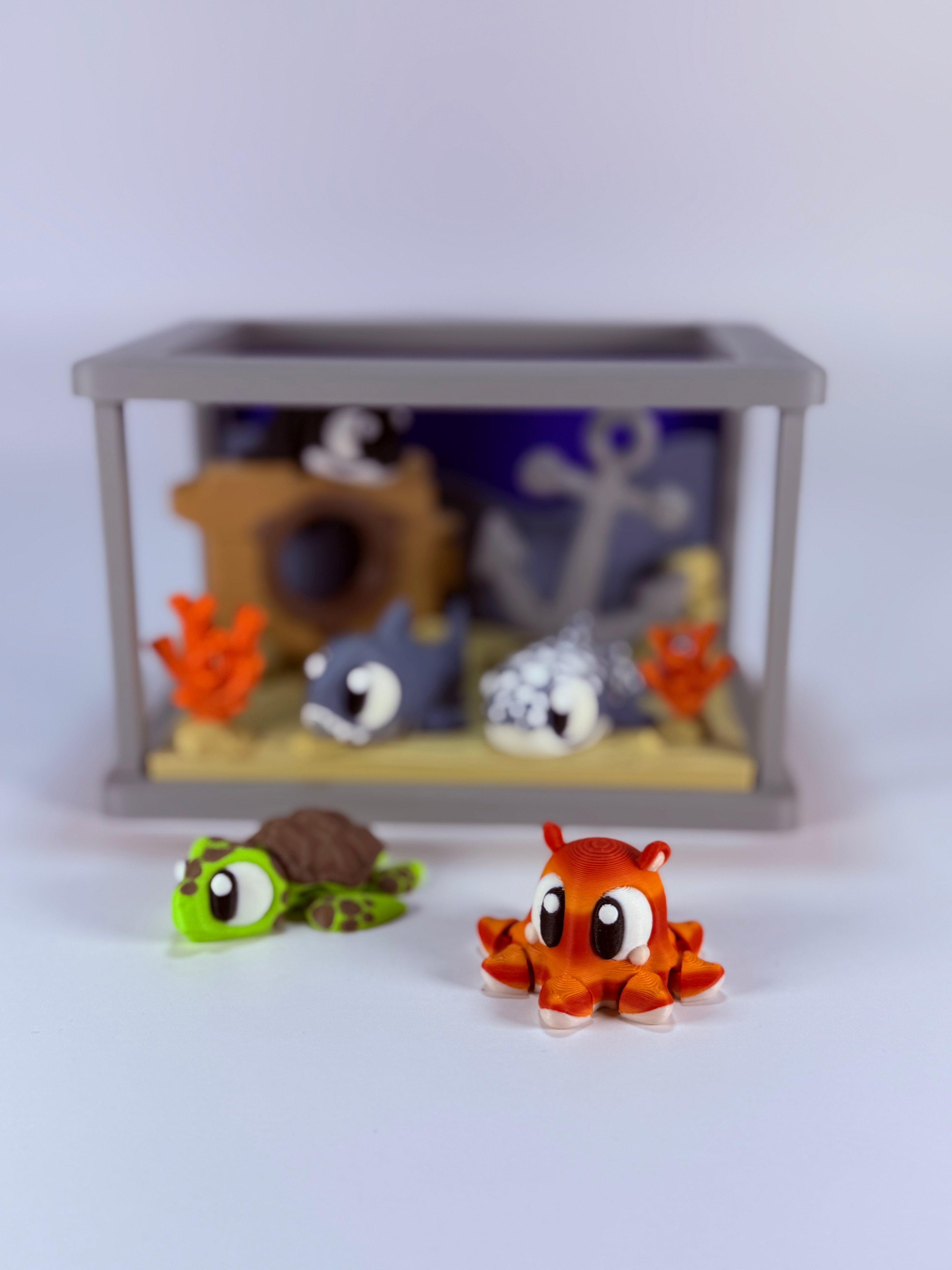 Oceaan Diorama/speelhuis met 2 oceaanvrienden