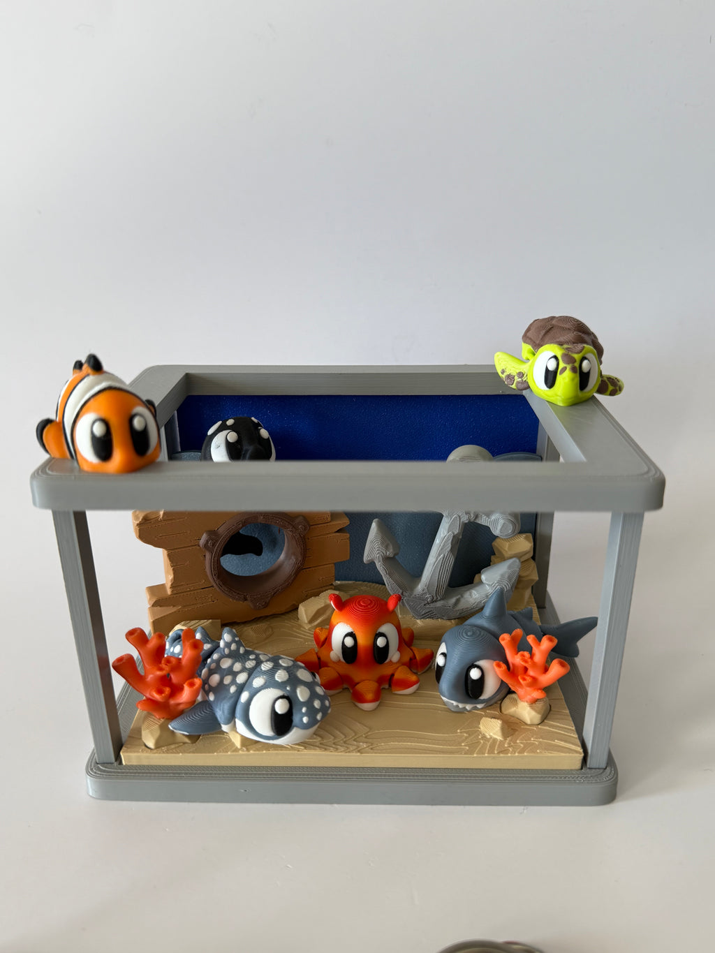 Oceaan Diorama/speelhuis met 2 oceaanvrienden