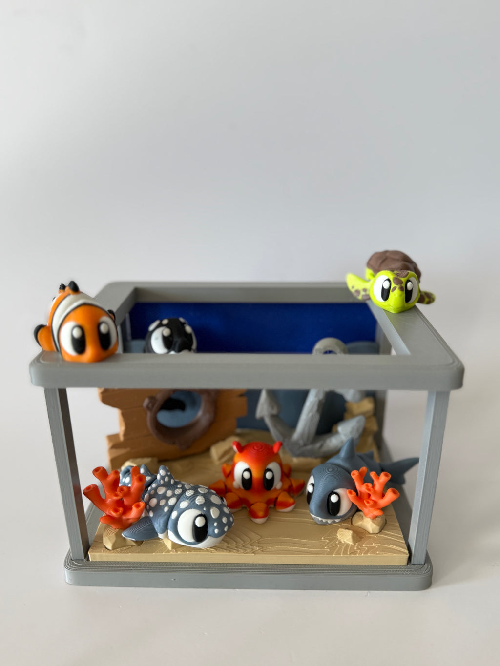 Oceaan Diorama/speelhuis met 2 oceaanvrienden