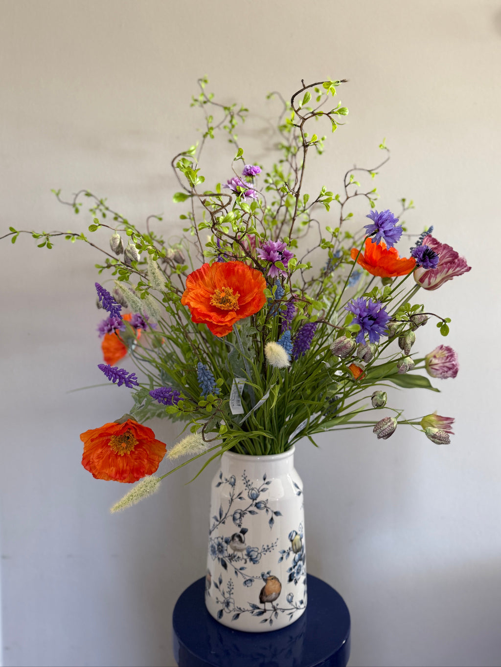Melkbusvaas Bosvogels- Heinen Delfts Blauw
