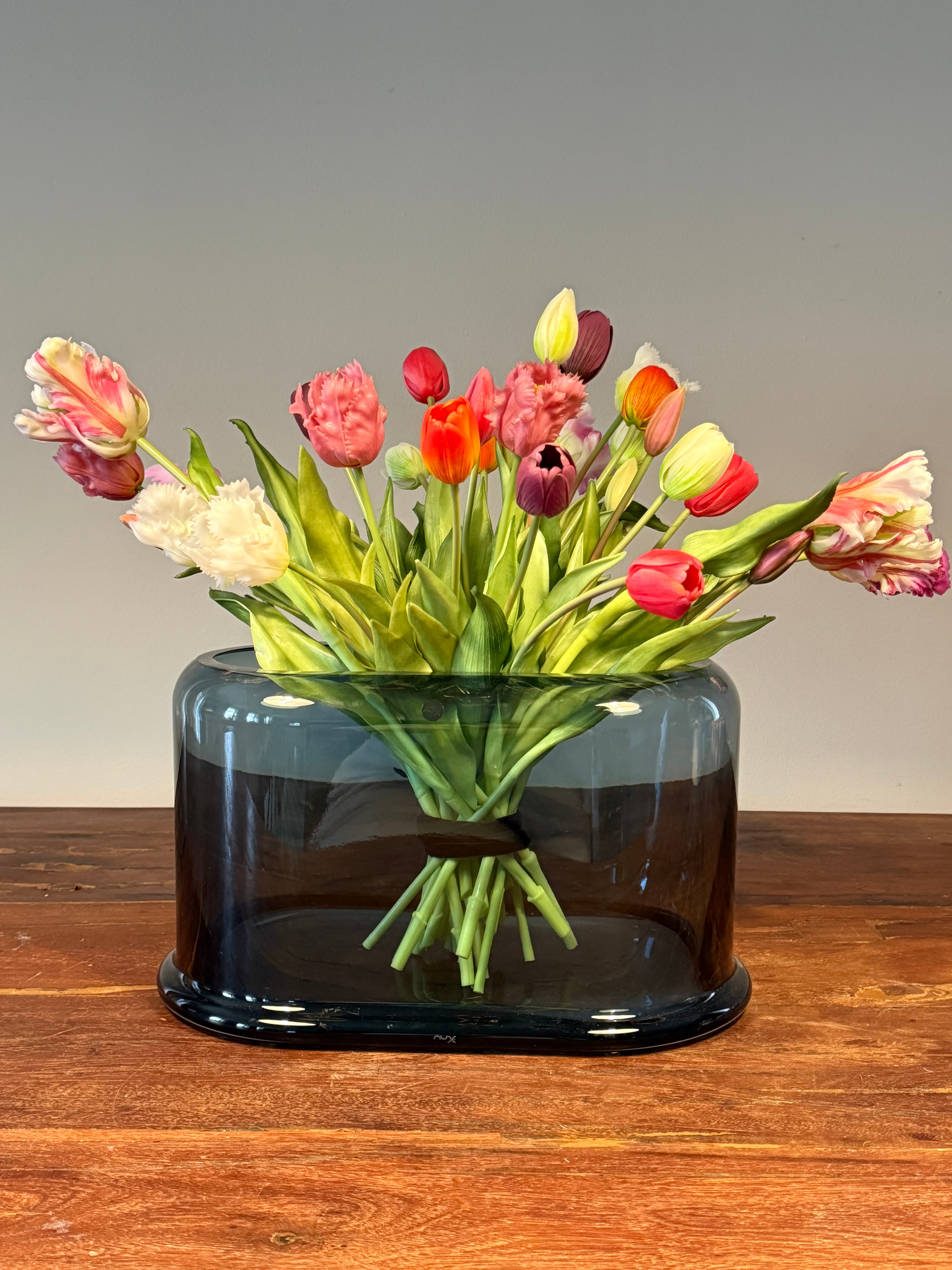 Lage Brede Kristalglazen Vaas Nude Glass | Luxe Design Vaas