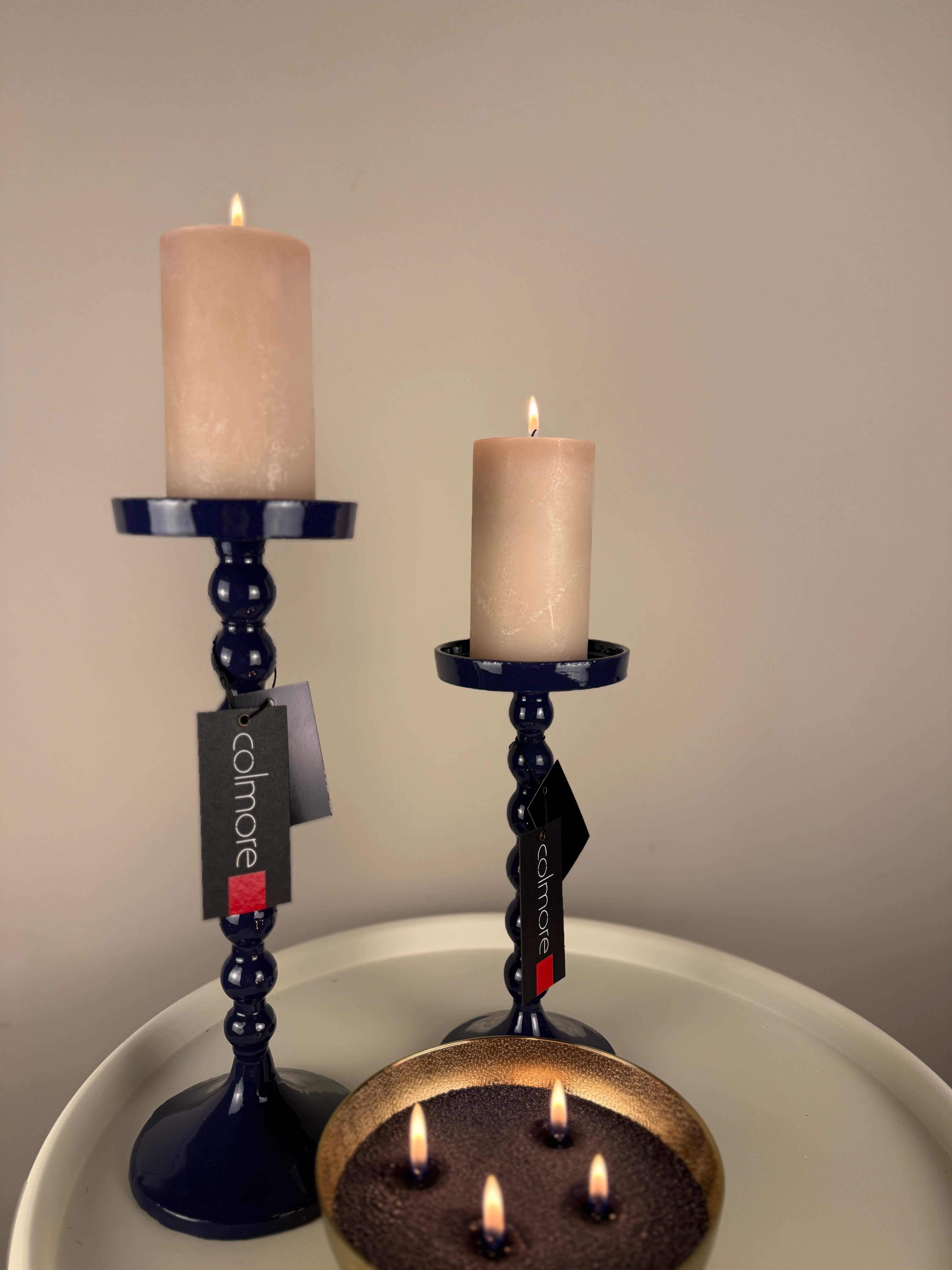 Kandelaar voor stompkaars – Indigo – Colmore by Diga – 27 cm