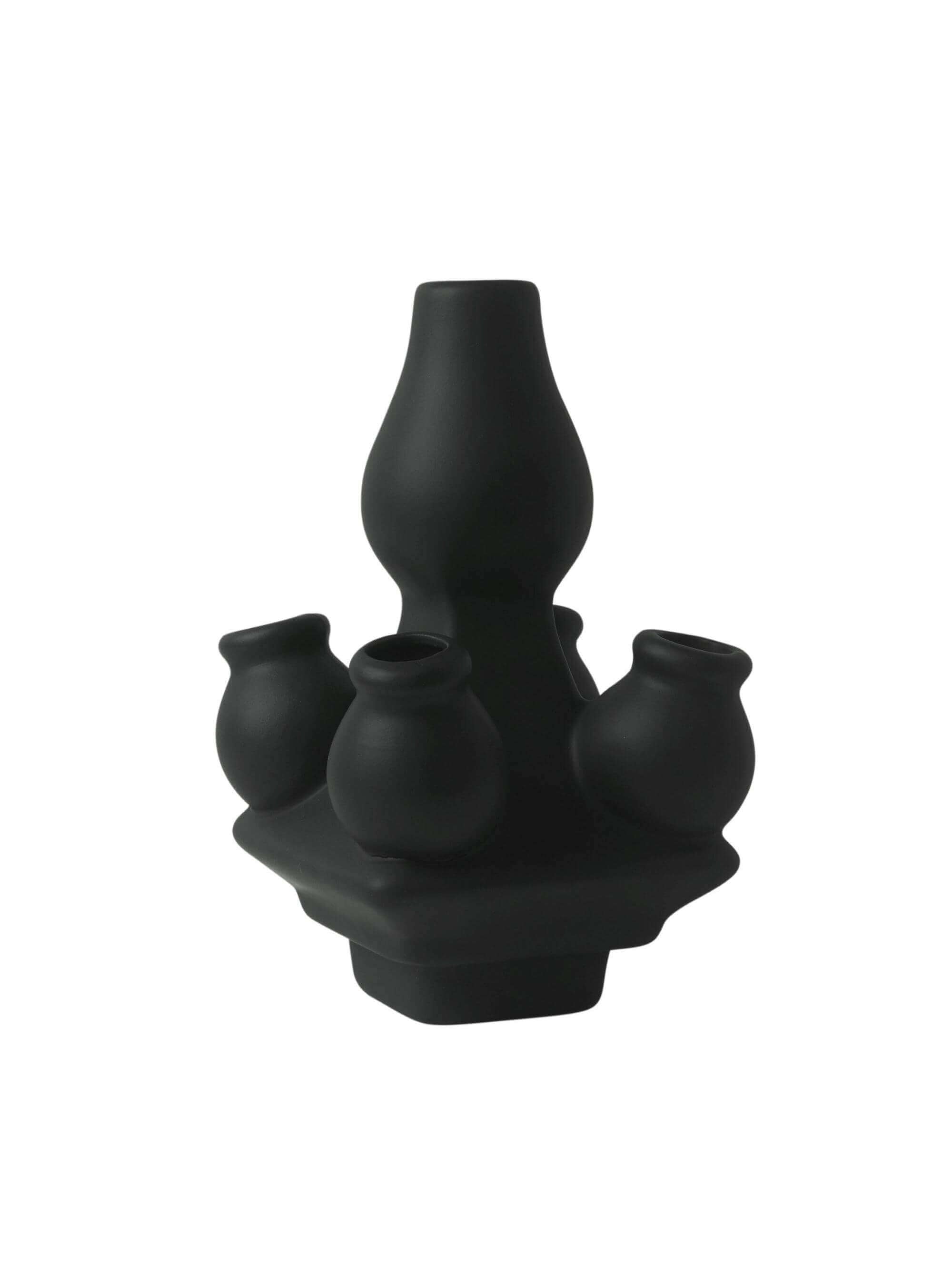 Tulpenvaas- Stapelgekte - Zwart mat - top- Heinen Delfts Blauw