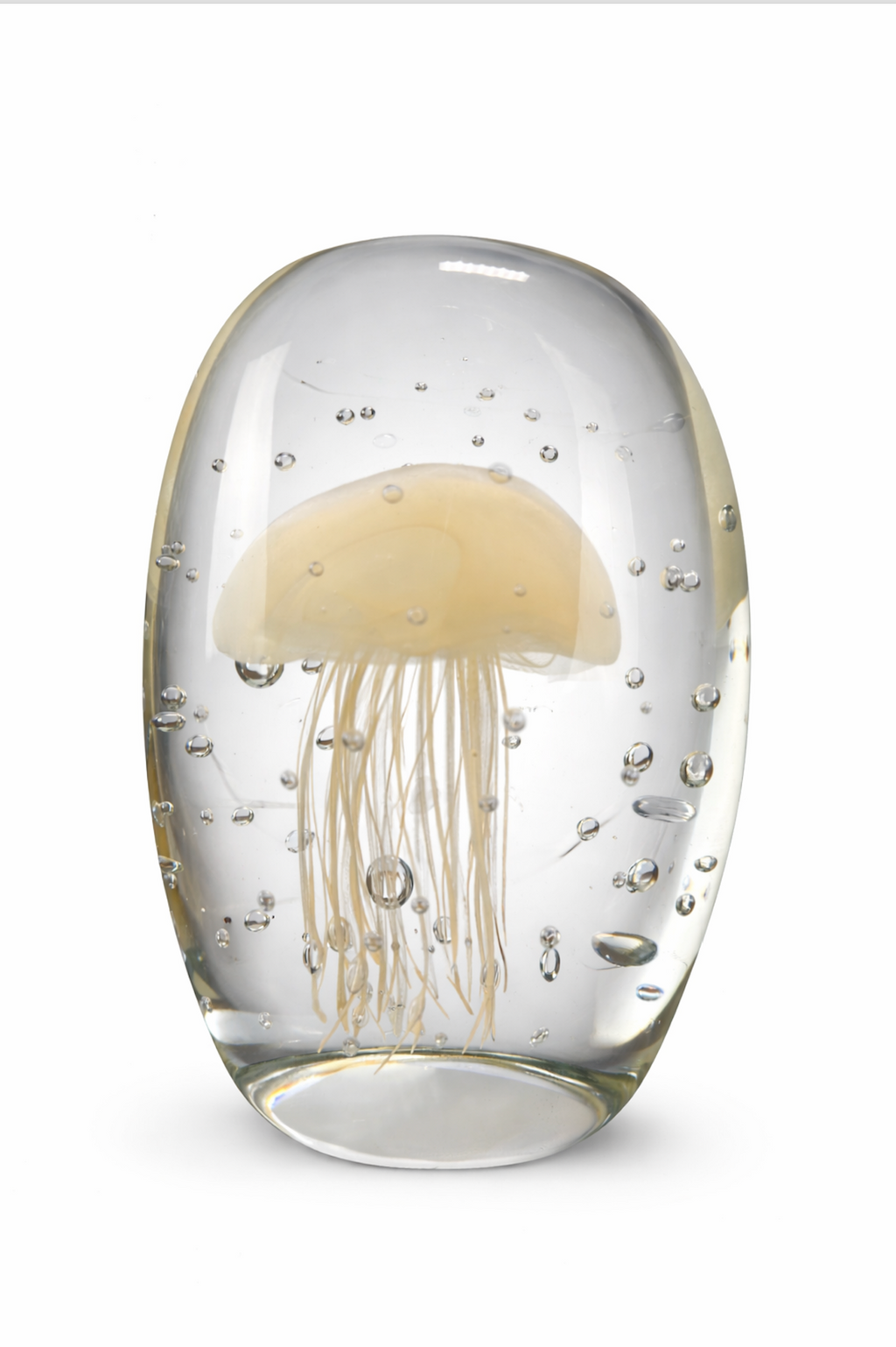 J-Line Presse-papier Kwal Large – Witte Glazen Paperweight – Luxe Decoratie & Kunstobject