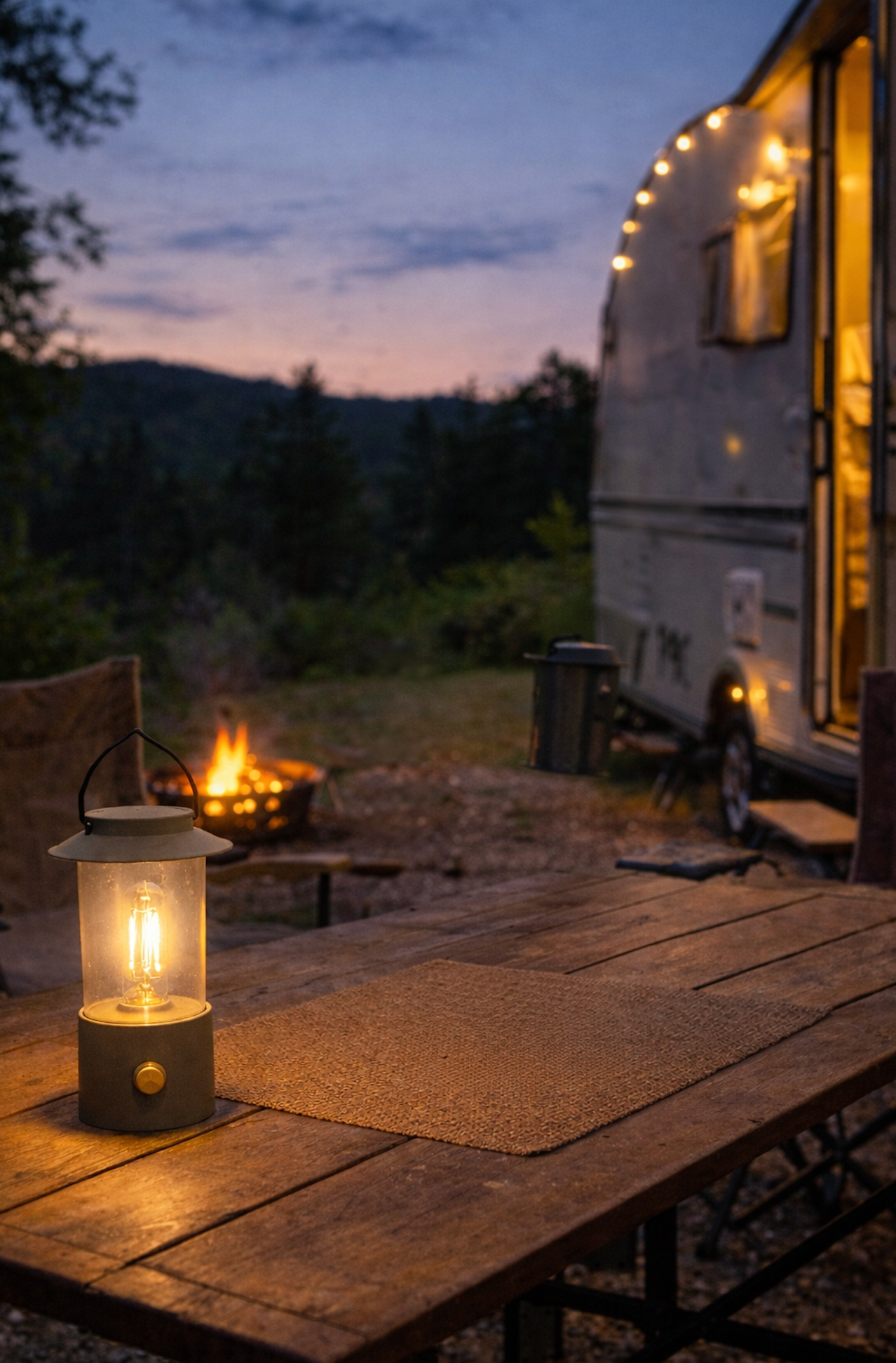 Oplaadbaar en dimbaar tafel/ camping lantaarn Groen