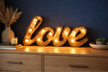Only Natural LOVE lamp – Vintage koper look