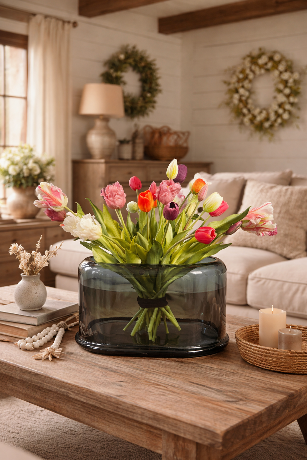 Lage Brede Kristalglazen Vaas Nude Glass | Luxe Design Vaas
