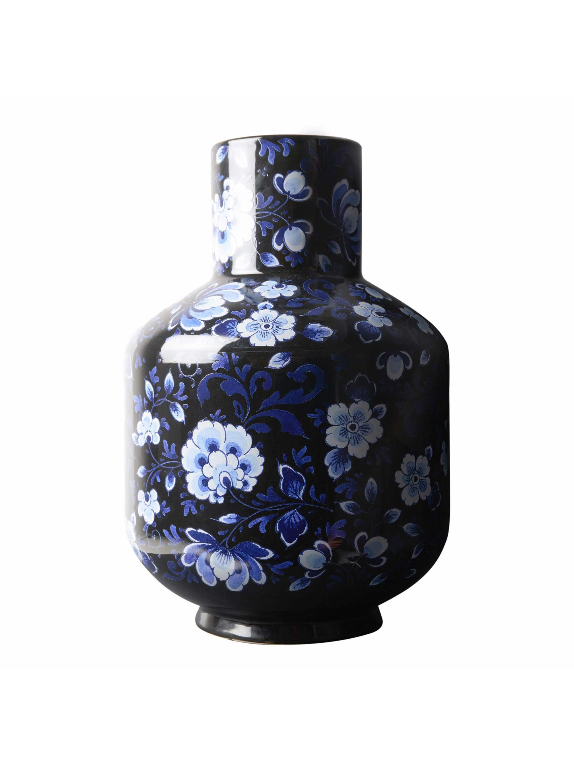 Hoge bolvaas Zwart - H 35 cm- Heinen Delfts Blauw