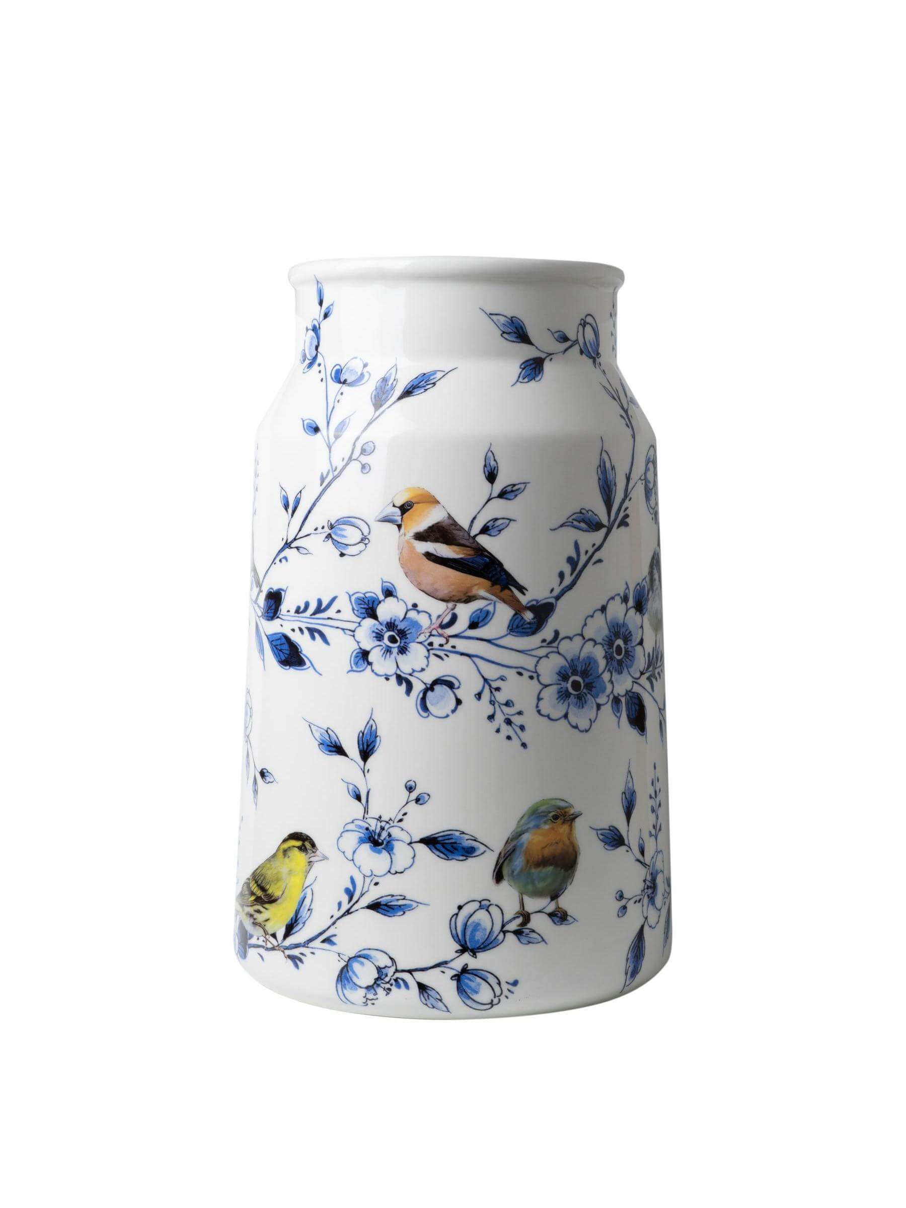 Melkbusvaas Bosvogels- Heinen Delfts Blauw