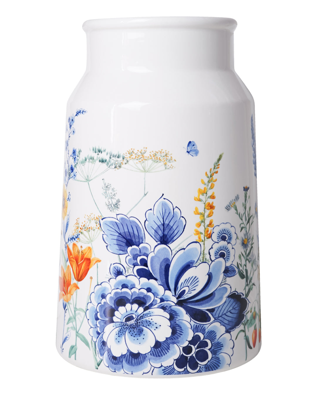 Melkbusvaas - Wildbloemen - 30cm - Heinen Delfts Blauw